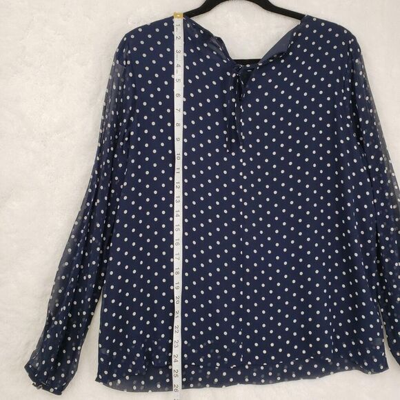 J Crew Shirt Womens 6 Silk Polka Dot Ruffle Long Sleeve F4736 Top - Picture 8 of 13